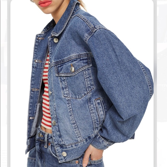 topshop moto oversized denim jacket